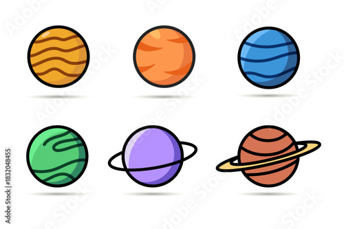 Planet Icon Set illustration