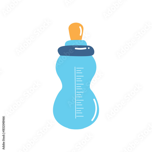 Baby Bottle Flat Vector Illustration, for baby products, parenting themes, childcare materials, packaging, icons, and educational content.