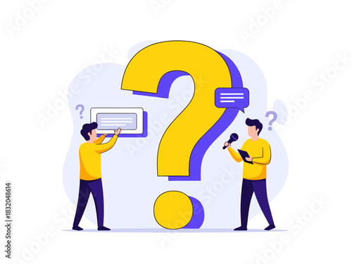 Collaborative inquiry and information exchange for problem-solving with a giant question mark