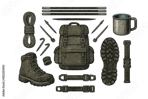 Essential outdoor gear for hiking and camping adventures in rugged terrain