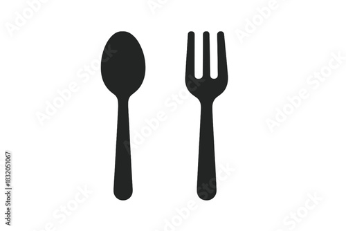 Kitchen utensils showcase with spoon and fork for dining experience