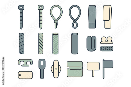 Collection of tools and hardware items for home improvement and DIY projects