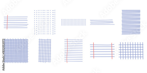 Abstract blueprint grid lines and technical drawing elements on white background
