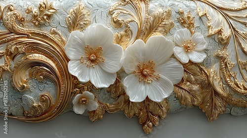 white and gold decor high resolution picture