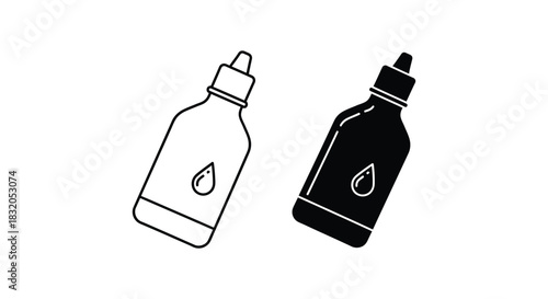 Find best eye drops bottle vector illustration and line art