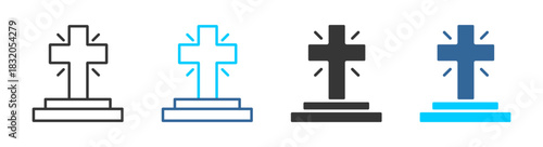 jesus  icon set multiple style collection