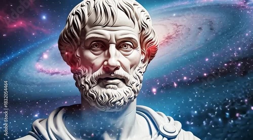 Inspiring Aristotle art piece with writing space, quote ready for your message