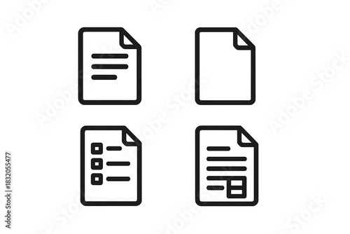 Various types of documents showcasing different layouts and styles in a simple design for organization and documentation purposes