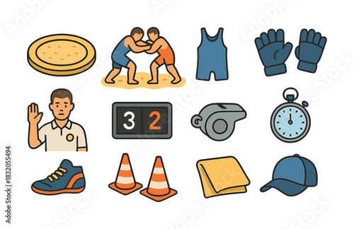 Wrestling essentials: gear, equipment, and symbols for competitive sports enthusiasts