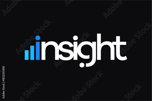 Insight logo with abstract graphic element and text.