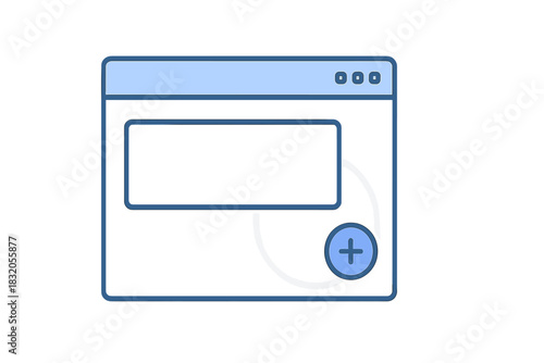 Blank web browser window with options menu in a minimalist design suitable for modern digital interfaces