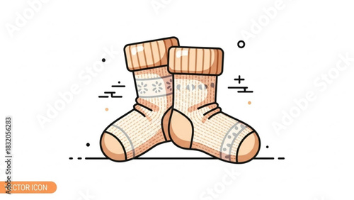 Cozy knitted winter socks with snowflake pattern and ribbed cuffs, perfect for cold weather comfort and holiday seasons