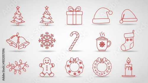 set of christmas icons