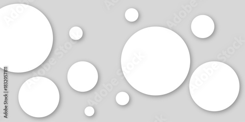 White and grey abstract modern circle background. abstract white circle shape with digital hi tech concept background technology. Presentation slide template. Glowing circle lines design .