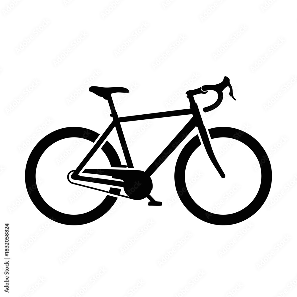 Fototapeta premium black bicycle isolated on white
