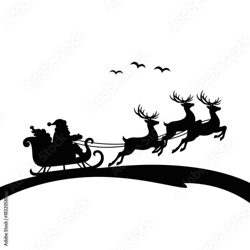 santa claus riding on sleigh