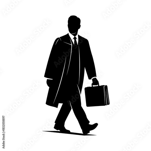 businessman walking with briefcase