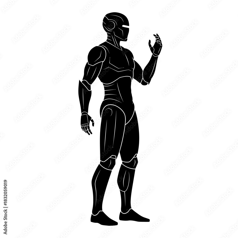 Fototapeta premium the future robot silhouette vector art 