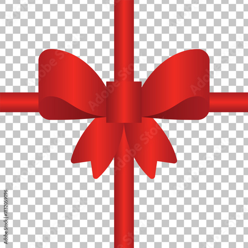 Red shiny gift ribbon bow elegant festive occasion celebration