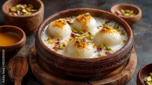Traditional ras malai sweet for festivals or celebrations