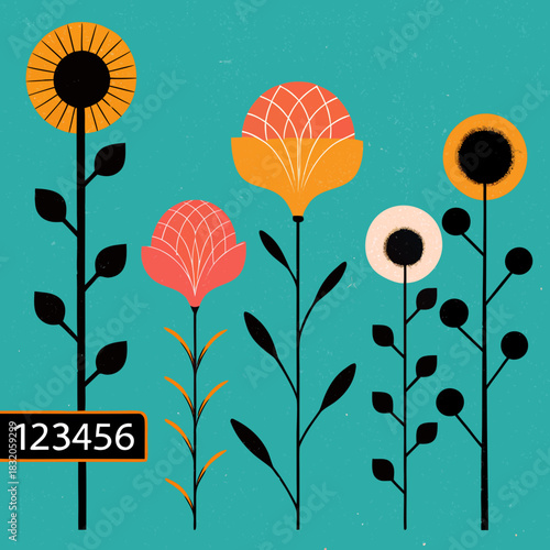 Whimsical "Password Garden" Illustration: Strong Security Flowers vs. Wilted Weak Weed Metaphor