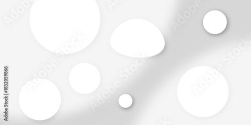 White and grey abstract modern circle background. abstract white circle shape with digital hi tech concept background technology. Presentation slide template. Glowing circle lines design .