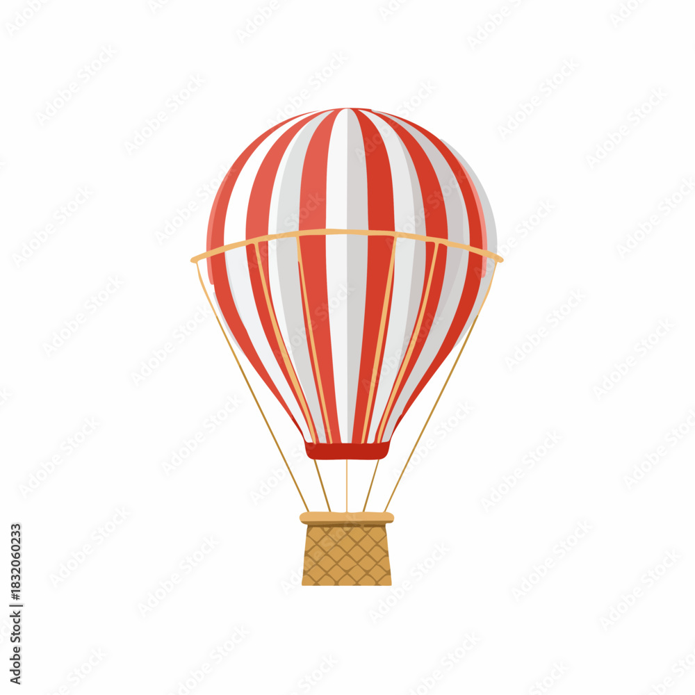 Fototapeta premium Flat Design Hot Air Balloon Icon (Winter)