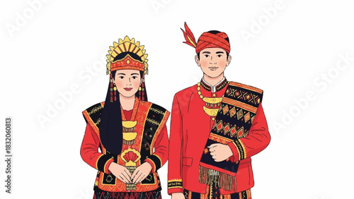 Traditional Couple in Folk Costume