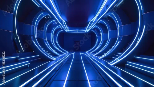 abstract tunnel lines with light