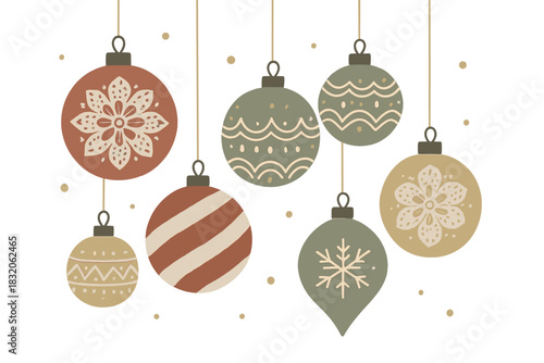 Vintage-inspired christmas ornaments with a sophisticated design for holiday decor vector