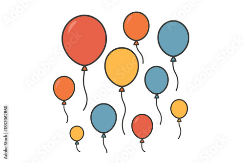 Festive balloons vector design for party celebrations and holiday decorations