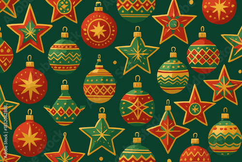 Festive geometric bauble pattern vector for christmas decorations and holiday crafts