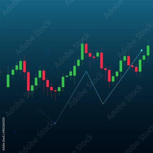 Stock market or forex trading graph in graphic concept suitable for financial investment or Economic trends business idea and all art work design. Abstract finance background.