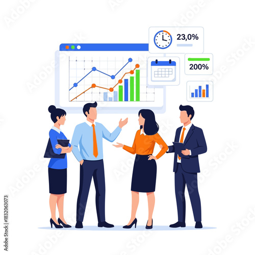 Team collaboration for data analysis and strategic planning to achieve business success