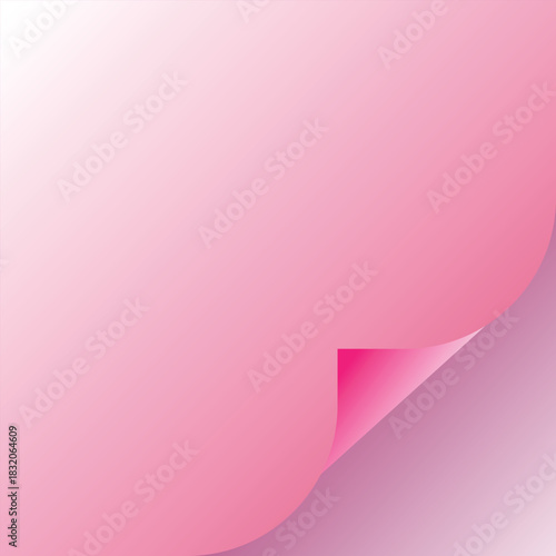 Pink gradient background with a curled corner effect for design