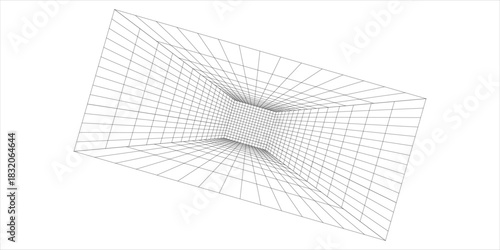 Perspective grid background 3d Vector illustration. Interior design Model projection background template. Line one point perspectivePrint