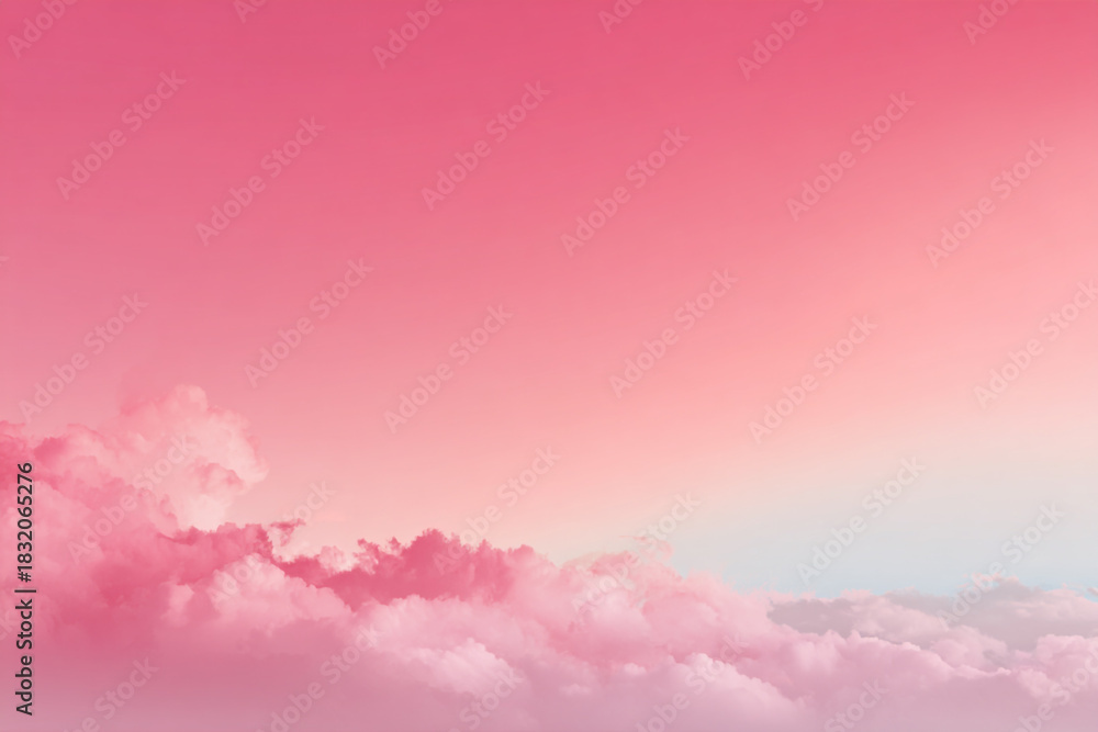 Obraz premium soft pink clouds fill the sky in a dreamy gradient