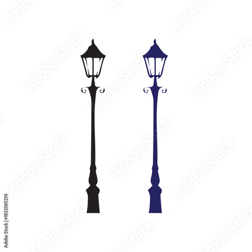 Minimal Road Lamp Vector Art