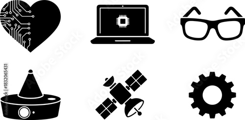 Modern Communication and Social Media Icons: Call Button, Message Bubble, Global Network, Cloud Storage, Location Pin, and Star for Ratings.