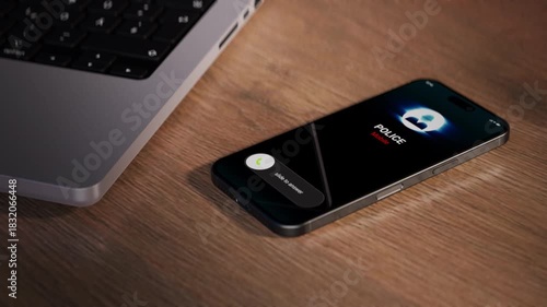 Police call alert on smartphone screen, law enforcement reaching out to user
