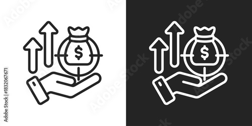 Incentive Icon In Black And White Line Style