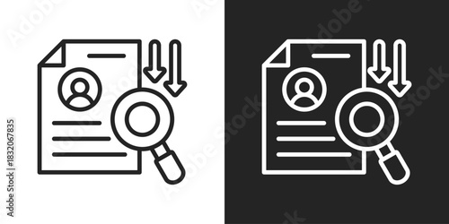 Recruitment Icon In Black And White Line Style