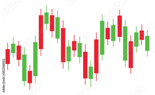 Trading Chart Candlestick vector. Crypto candle graph. Green and red candlestick chart tools for traders.