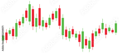 Trading Chart Candlestick vector. Crypto candle graph. Green and red candlestick chart tools for traders.