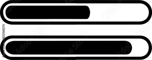 Black Glyph Icon of a Single Isometric Rectangular Block with Notches, Representing a Modular Component, Data Block, or Digital System Interlocking Element