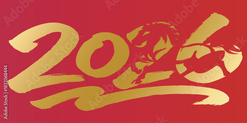 Golden 2026 logo with horse illustration on a red background.