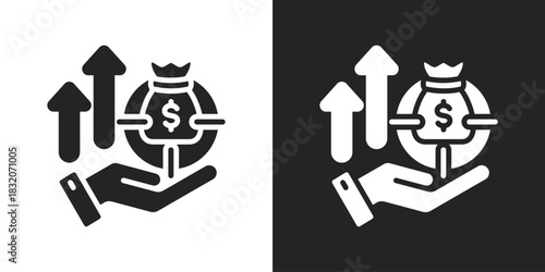 Incentive Icon In Black And White Glyph Style