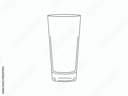 Minimalist Line Art of a Tall Glass with Thick Base Design.