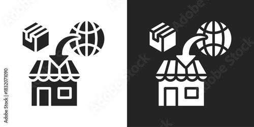 Import Icon In Black And White Glyph Style
