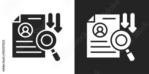 Recruitment Icon In Black And White Glyph Style